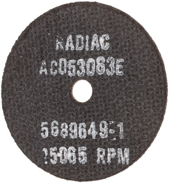 Radiac Abrasives - 3" 46 Grit Ceramic Cutoff Wheel - 1/16" Thick, 3/8" Arbor, Use with Angle Grinders - Exact Tooling