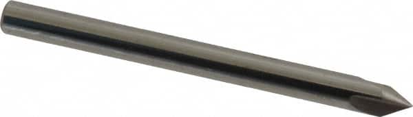 Hertel - 1/8" Head Diam, 1/8" Shank Diam, 3 Flute 60° Solid Carbide Countersink - Exact Tooling