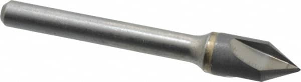 Hertel - 3/8" Head Diam, 1/4" Shank Diam, 3 Flute 60° Solid Carbide Countersink - Exact Tooling