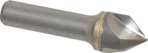 Hertel - 3/4" Head Diam, 1/2" Shank Diam, 3 Flute 82° Solid Carbide Countersink - Bright Finish, 2-3/4" OAL, Single End, Straight Shank, Right Hand Cut - Exact Tooling