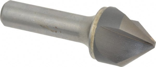 Hertel - 1" Head Diam, 1/2" Shank Diam, 3 Flute 82° Solid Carbide Countersink - Bright Finish, 3" OAL, Single End, Straight Shank, Right Hand Cut - Exact Tooling