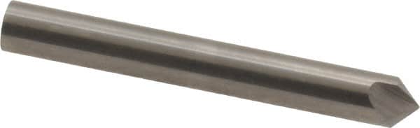 Hertel - 3/16" Head Diam, 3/16" Shank Diam, 3 Flute 90° Solid Carbide Countersink - Bright Finish, 1-1/2" OAL, Single End, Straight Shank, Right Hand Cut - Exact Tooling