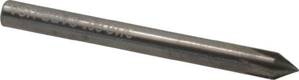 Hertel - 3/16" Head Diam, 3/16" Shank Diam, 6 Flute 60° Solid Carbide Countersink - Bright Finish, 1-1/2" OAL, Single End, Straight Shank, Right Hand Cut - Exact Tooling