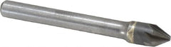 Hertel - 5/16" Head Diam, 1/4" Shank Diam, 6 Flute 60° Solid Carbide Countersink - Bright Finish, 2-1/2" OAL, Single End, Straight Shank, Right Hand Cut - Exact Tooling