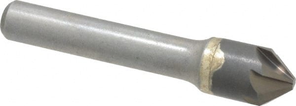 Hertel - 1/2" Head Diam, 3/8" Shank Diam, 6 Flute 82° Solid Carbide Countersink - Exact Tooling