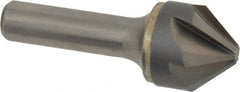 Hertel - 1" Head Diam, 1/2" Shank Diam, 6 Flute 82° Solid Carbide Countersink - Bright Finish, 3" OAL, Single End, Straight Shank, Right Hand Cut - Exact Tooling