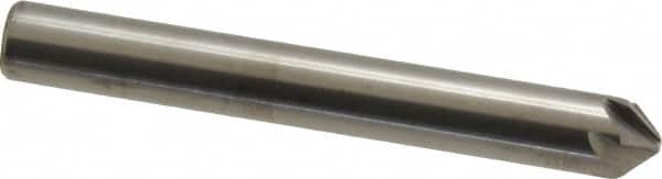 Hertel - 1/4" Head Diam, 1/4" Shank Diam, 6 Flute 90° Solid Carbide Countersink - Bright Finish, 2" OAL, Single End, Straight Shank, Right Hand Cut - Exact Tooling