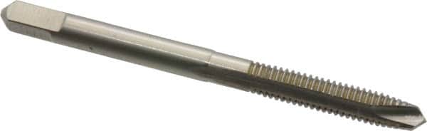 Hertel - #8-32 UNC, 2 Flute, Bright Finish, High Speed Steel Spiral Point Tap - Plug Chamfer, Right Hand Thread, 2" OAL - Exact Tooling