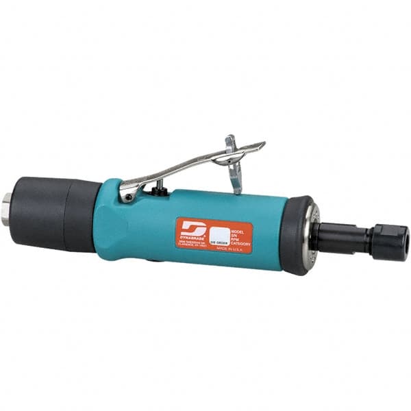 Dynabrade - 1/4" Collet, Straight Handle, Air Straight Die Grinder - 15,000 RPM, Rear Exhaust, 24 CFM, 0.5 hp, 90 psi, 1/4 NPT Inlet - Exact Tooling