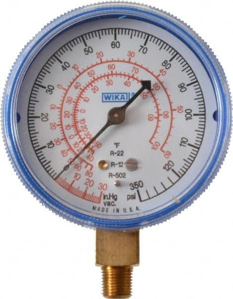 Wika - 2-1/2" Dial, 1/8 Thread, 30-0-300 Scale Range, Pressure Gauge - Lower Connection Mount, Accurate to 1-2-5% of Scale - Exact Tooling