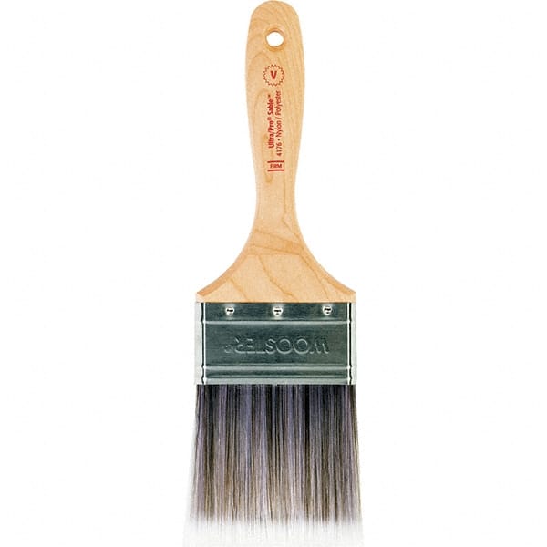 Wooster Brush - 3" Flat Nylon/Polyester Varnish Brush - 3-3/16" Bristle Length, 6-1/2" Maple Beavertail Handle - Exact Tooling
