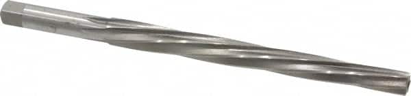 Interstate - #8 Pin, 0.505" Diam, 0.3971" Small End, 7/16" Diam Straight Shank, 5-3/16" Flute, Taper Pin Reamer - Exact Tooling