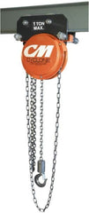 CM - 1,000 Lb. Capacity, Manual Plain Trolley - 22-1/2 Ft. Overhaul to Lift 1 Ft., 46 Lb. Avg Pull to Lift Rated Load - Exact Tooling