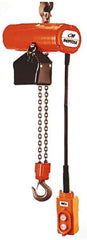 CM - 300 Lb Capacity, 16 FPM Lift Speed, Electric Chain Hoist - 15' Max Lift, 10-7/8" Min Headroom, 1 Chain - Exact Tooling