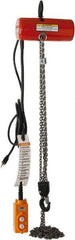 CM - 600 Lb Capacity, 8 FPM Lift Speed, Electric Chain Hoist - 10' Max Lift, 11-15/16" Min Headroom, 1 Chain - Exact Tooling