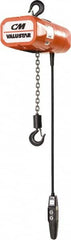 CM - 1/2 Ton Capacity, 16 FPM Lift Speed, Electric Chain Hoist - 15' Max Lift, 14-1/4" Min Headroom, 1 Chain - Exact Tooling