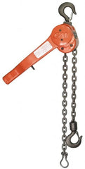 CM - 1,500 Lb Lifting Capacity, 5' Lift Height, Lever Hoist - Made from Chain, 45 Lb Avg Pull to Lift Rated Load - Exact Tooling