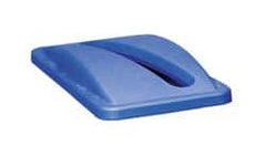 Rubbermaid - Rectangle Lid for Use with 15-7/8 Gal Rectangular Recycle Containers - Blue, Plastic, For 3540, 3541 & 3554 - Exact Tooling