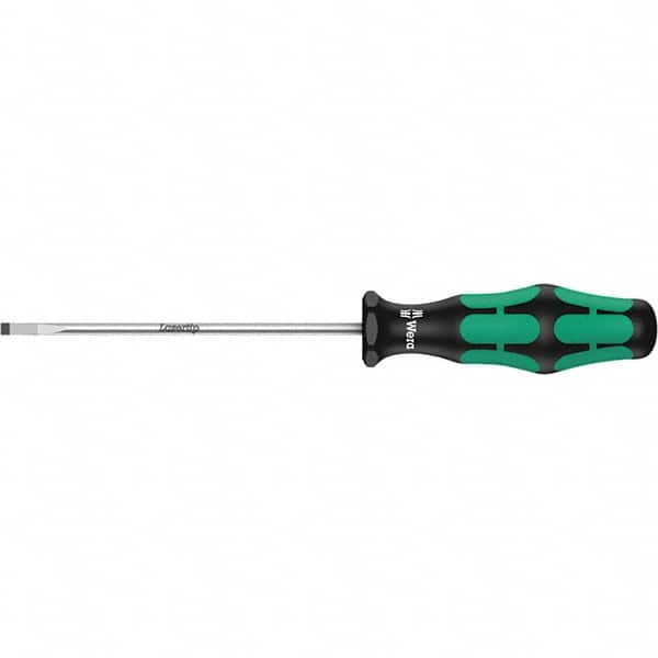 Wera - 3mm Blade Width, Slotted Screwdriver - 150mm Blade Length, Round Shank, Ergonomic Handle - Exact Tooling