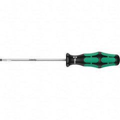Wera - 3mm Blade Width, Slotted Screwdriver - 150mm Blade Length, Round Shank, Ergonomic Handle - Exact Tooling