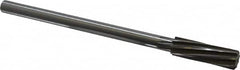 Made in USA - 19/32" High Speed Steel 8 Flute Chucking Reamer - Spiral Flute, 0.4355" Straight Shank, 2" Flute Length, 8" OAL - Exact Tooling