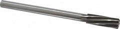 Made in USA - 23/32" High Speed Steel 8 Flute Chucking Reamer - Spiral Flute, 0.5615" Straight Shank, 2-1/4" Flute Length, 9" OAL - Exact Tooling