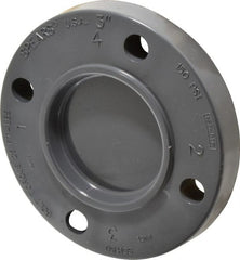 Value Collection - 3" Pipe, 7-5/8" OD, PVC Blind Pipe Flange - Schedule 80, Gray - Exact Tooling