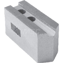 Huron Machine Products - Soft Lathe Chuck Jaws; Jaw Type: Square ; Material: 1018 Steel ; Jaw Interface Type: 1.5mm x 60? Serrated ; Maximum Compatible Chuck Diameter (Inch): 12 ; Minimum Compatible Chuck Diameter (Inch): 1 ; Overall Height (Inch): 3 - Exact Tooling
