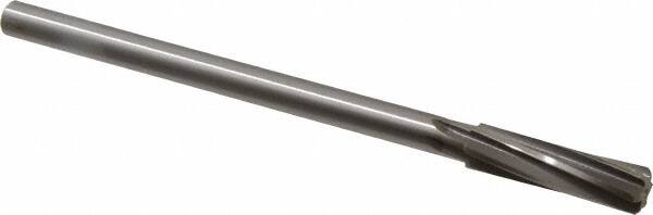 Made in USA - 17/32" Cobalt 6 Flute Chucking Reamer - Spiral Flute, 0.4355" Straight Shank, 2" Flute Length, 8" OAL - Exact Tooling