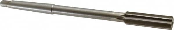 Made in USA - 19/32" High Speed Steel 6 Flute Chucking Reamer - Straight Flute, 1MT Morse Taper Shank, 2" Flute Length, 8" OAL - Exact Tooling