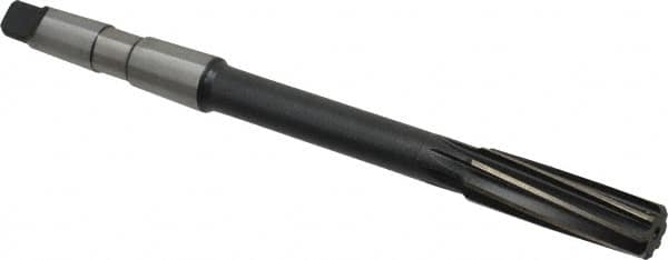 Made in USA - 11/16" High Speed Steel 8 Flute Chucking Reamer - Spiral Flute, 2MT Morse Taper Shank, 2-1/4" Flute Length, 9" OAL - Exact Tooling