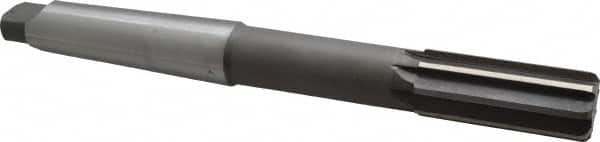 Interstate - 1-1/4" High Speed Steel 10 Flute Chucking Reamer - Straight Flute, 4MT Morse Taper Shank, 3" Flute Length, 11-1/2" OAL - Exact Tooling