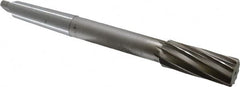 Interstate - 1-1/8" High Speed Steel 10 Flute Chucking Reamer - Spiral Flute, 3MT Morse Taper Shank, 2-7/8" Flute Length, 11" OAL - Exact Tooling