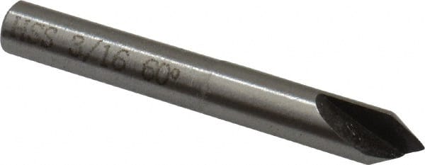 Interstate - 3/16" Head Diam, 3/16" Shank Diam, 1 Flute 60° High Speed Steel Countersink - Exact Tooling