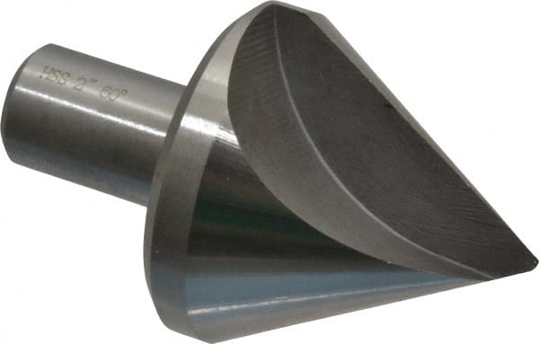 Interstate - 2" Head Diam, 3/4" Shank Diam, 1 Flute 60° High Speed Steel Countersink - Exact Tooling