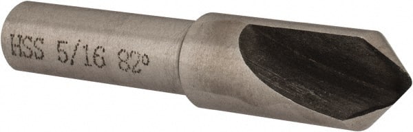 Interstate - 5/16" Head Diam, 1/4" Shank Diam, 1 Flute 82° High Speed Steel Countersink - Exact Tooling