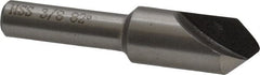Interstate - 3/8" Head Diam, 1/4" Shank Diam, 1 Flute 82° High Speed Steel Countersink - Bright Finish, 1-3/4" OAL, Single End, Straight Shank, Right Hand Cut - Exact Tooling