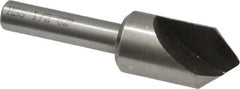 Interstate - 1/2" Head Diam, 1/4" Shank Diam, 1 Flute 82° High Speed Steel Countersink - Bright Finish, 2" OAL, Single End, Straight Shank, Right Hand Cut - Exact Tooling