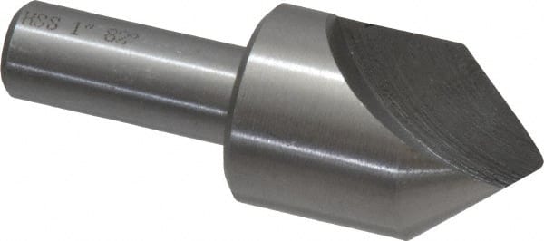 Interstate - 1" Head Diam, 1/2" Shank Diam, 1 Flute 82° High Speed Steel Countersink - Exact Tooling