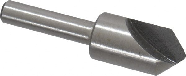 Interstate - 1/2" Head Diam, 1/4" Shank Diam, 1 Flute 90° High Speed Steel Countersink - Exact Tooling