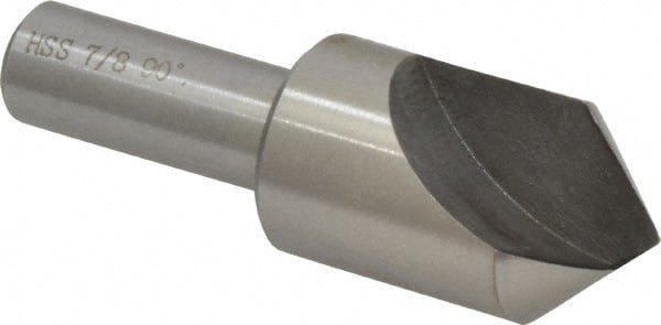 Interstate - 7/8" Head Diam, 1/2" Shank Diam, 1 Flute 90° High Speed Steel Countersink - Exact Tooling