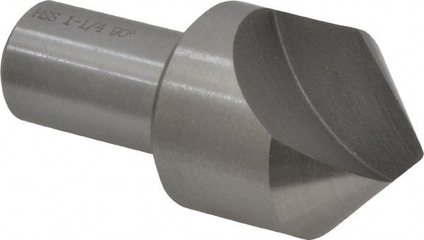 Interstate - 1-1/4" Head Diam, 3/4" Shank Diam, 1 Flute 90° High Speed Steel Countersink - Exact Tooling