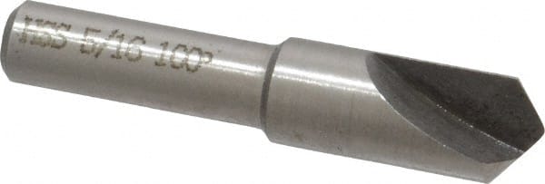 Interstate - 5/16" Head Diam, 1/4" Shank Diam, 1 Flute 100° High Speed Steel Countersink - Exact Tooling