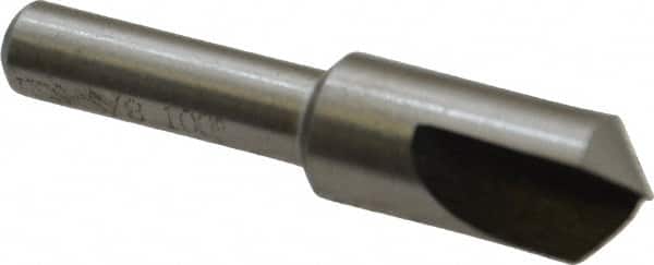 Interstate - 3/8" Head Diam, 1/4" Shank Diam, 1 Flute 100° High Speed Steel Countersink - Exact Tooling