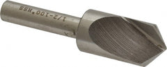 Interstate - 1/2" Head Diam, 1/4" Shank Diam, 1 Flute 100° High Speed Steel Countersink - Exact Tooling