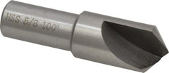 Interstate - 5/8" Head Diam, 1/2" Shank Diam, 1 Flute 100° High Speed Steel Countersink - Exact Tooling
