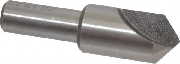Interstate - 3/4" Head Diam, 1/2" Shank Diam, 1 Flute 100° High Speed Steel Countersink - Exact Tooling