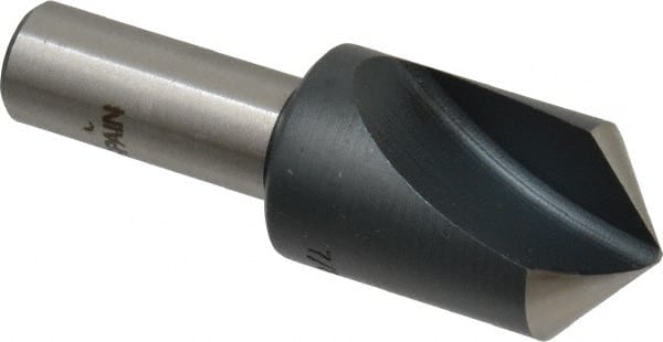 Interstate - 7/8" Head Diam, 1/2" Shank Diam, 1 Flute 100° High Speed Steel Countersink - Exact Tooling