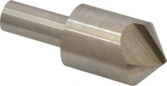 Interstate - 1" Head Diam, 1/2" Shank Diam, 1 Flute 100° High Speed Steel Countersink - Bright Finish, 2-3/4" OAL, Single End, Straight Shank, Right Hand Cut - Exact Tooling