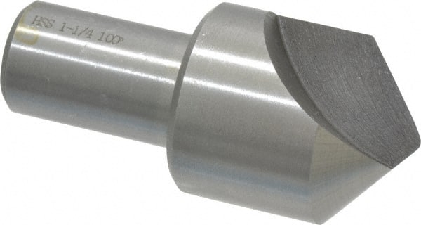 Interstate - 1-1/4" Head Diam, 3/4" Shank Diam, 1 Flute 100° High Speed Steel Countersink - Exact Tooling